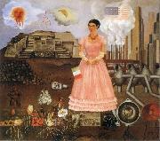 Frida Kahlo The self-portrait of artist and monkey oil painting
